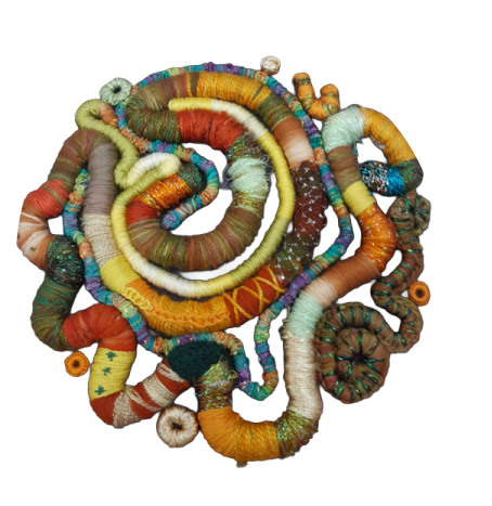 Mit Painters Threads überstickter Kordel